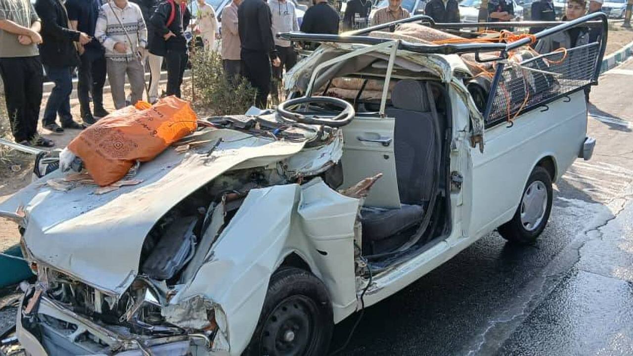 تصادف مرگبار در بزرگراه شهید هاشمی؛ برخورد پیکان وانت با تریلر + جزئیات
